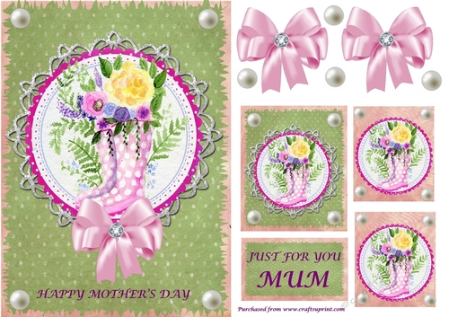 Mothers Day quick card 2 with toppers