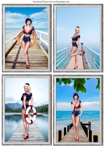 1950s nautical pin ups, toppers A6
