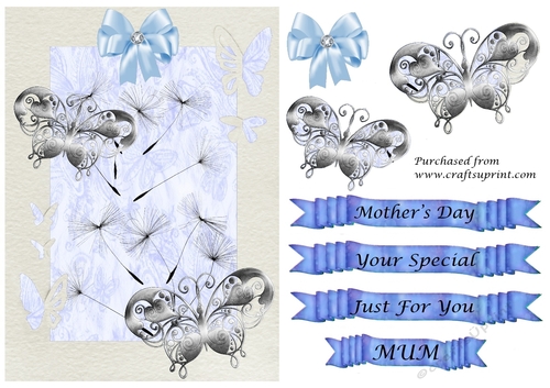 Mothers Day Grey Frame Butterflies