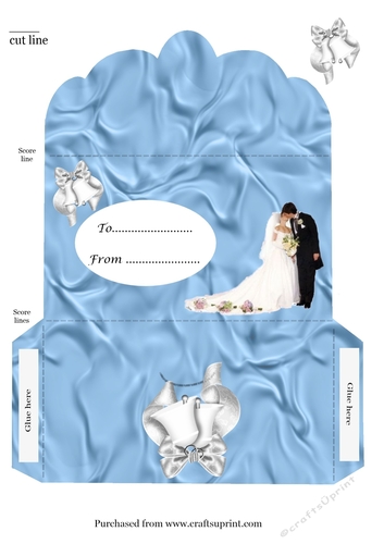 Money Wallet for Wedding, Blessing card blue cup831247_3656