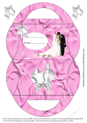 Pillow Purse for Wedding, Blessing card design in pink cup831248_3656