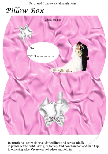Pillow Box for Wedding, Blessing card design in pink cup831248_3656
