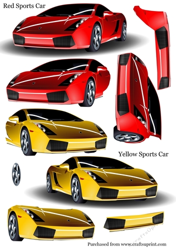 Sports Cars decoupage