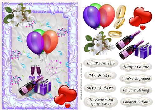 Congratulations Card Lilac - Partnership, Engagement, Vows