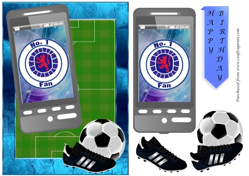 Football phone card for Glasgow Rangers Fan