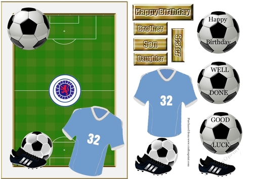 Football card for Glasgow Rangers Fan - various greetings
