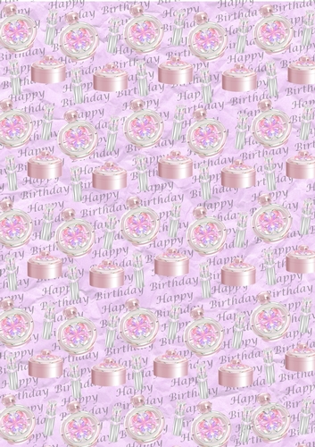 Girly things & Happy Birthday script purple