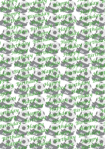 Football & boot backing sheet Happy Birthday script green