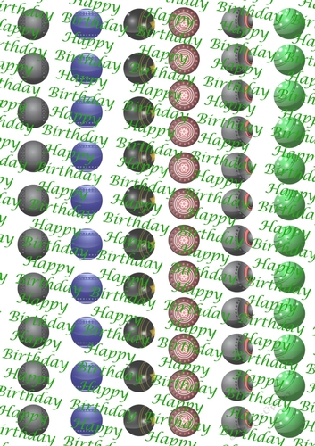 Bowls backing paper with Happy Birthday script in green