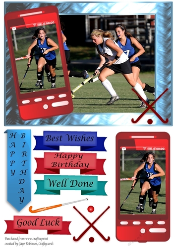 Field Hockey Phone Card - female