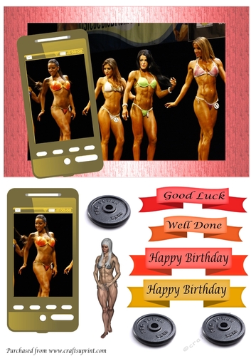 Female body builder Phone Card 