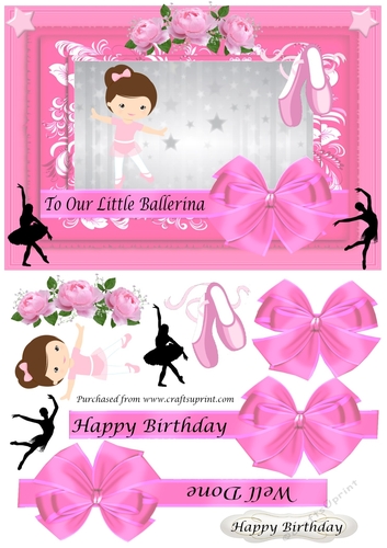 Little Ballerina in frame with bow