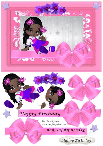 Ethnic girl in frame with bow