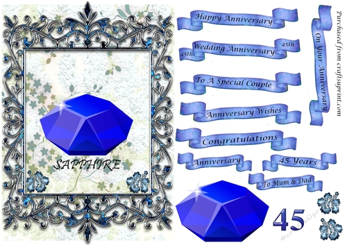 Sapphire Wedding Anniversary 45 years