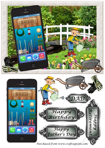 Gardening Phone Card - Birthday, Fathers Day, Retirement