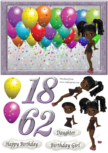 Balloons & Ethnic Party Girl, ages 16, 18, 21