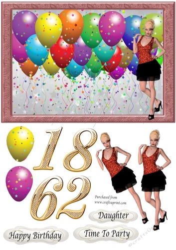 Balloons & Party Girl in red sequin top ages 16, 18, 21