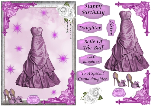 Ball Gown & Accessories - Purple