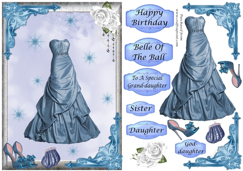 Ball Gown & Accessories - Blue