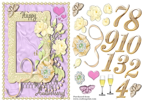 Anniversary card for 6th - 14th anniversary