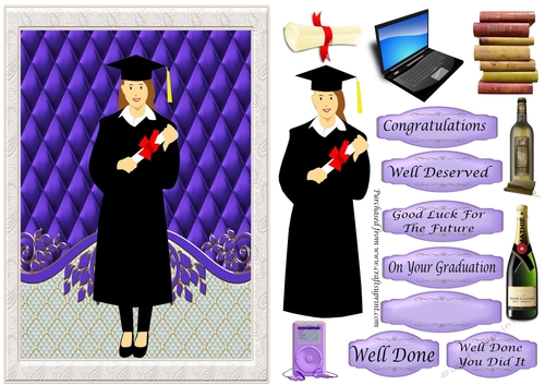 Graduation - Female - purple background