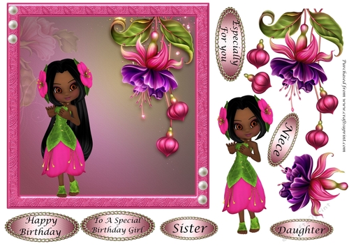 Fushia Pea Ethnic Girl