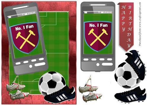 Football phone card for Westham Fan
