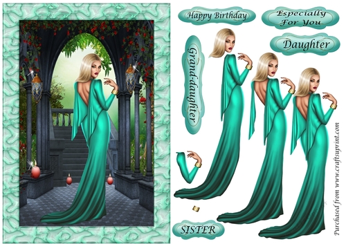 Elegant Lady in Turquoise