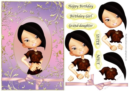Girl in Lilac and Gold Oval frame