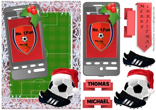 Christmas football phone card Arsenal Fan 