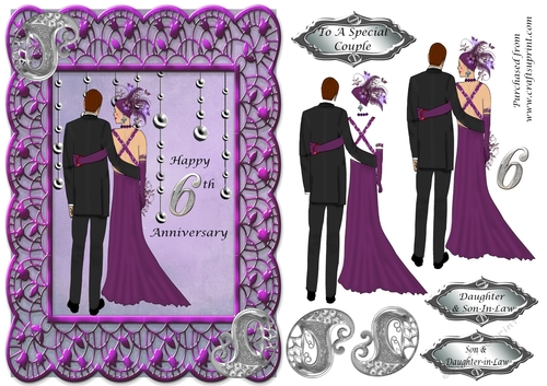 6th Wedding Anniversary card - iron