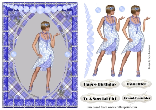 Charleston Flapper in blue frame