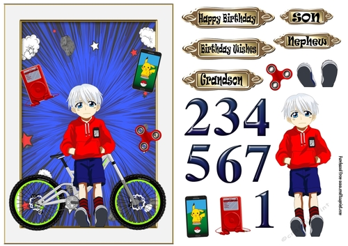Teenage boy 1 with bike and exploding background