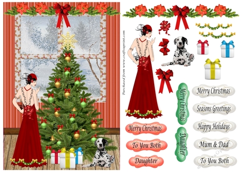 Art Deco Christmas with Dalmatian