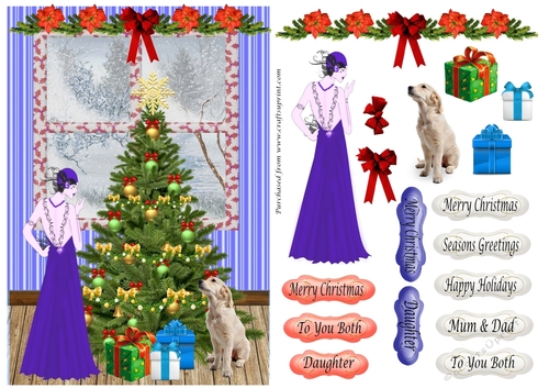 Art Deco Christmas 1 with Labrador