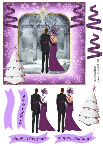 Art Deco Christmas 3 Lilac