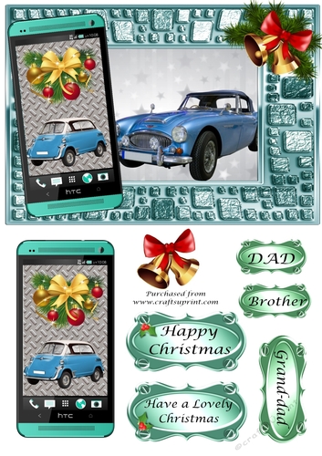 Christmas Vintage Car card 5