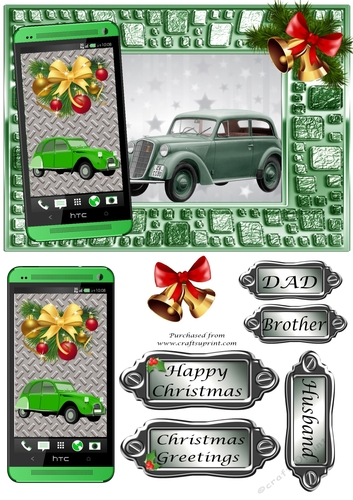 Christmas Vintage Car card 7