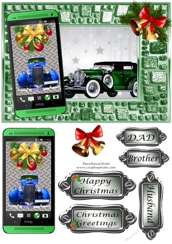 Christmas Vintage Car card 8