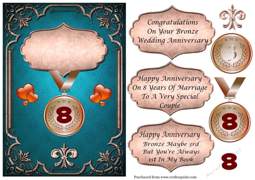 Bronze Anniversary 8th in blue with medal
