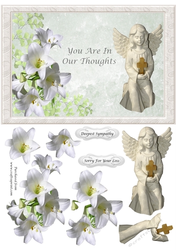 Sympathy Angel and Lillies