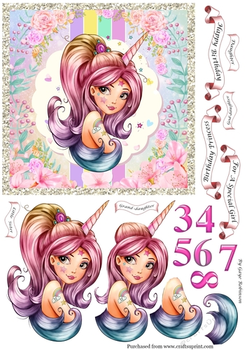 Cute Girl Unicorn Birthday Ages