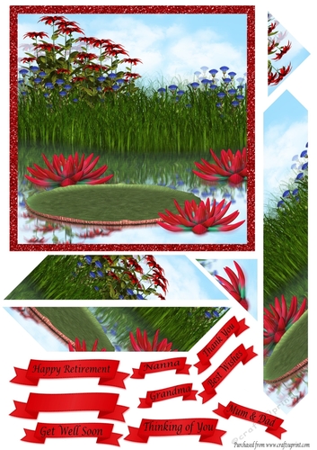 Japanese Pond with layers - Various Sentiments