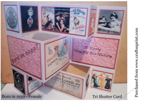 Trifold Shutter Card Birth Year 1939 - Female