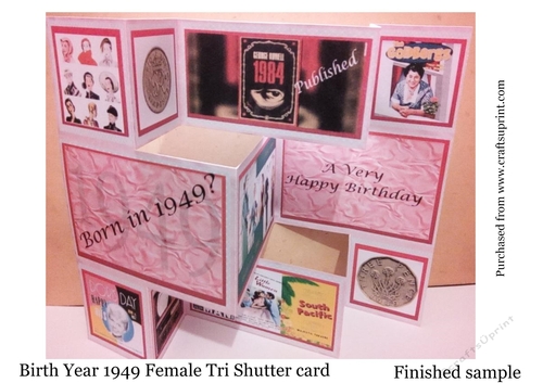 Trifold Shutter Card Birth Year 1949 - Female