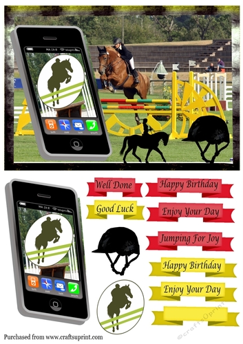Showing Jumping Phone card - Female