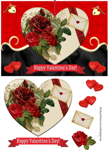 Valentine heart and letter