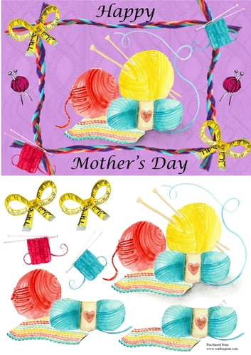 Knitting card - Mothers Day