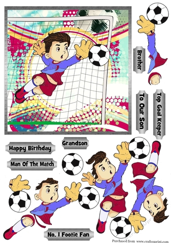 Football Goalie in Maroon  & Blue