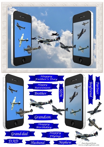 Aircraft Dual Phones - various sentiments and male family